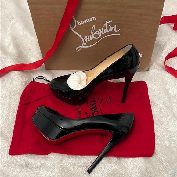 Christian Louboutin Black Bianca 120 Platforms - Picture 1 of 5